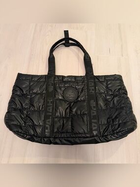 Pajar Black Quilted Tote with Logo Straps